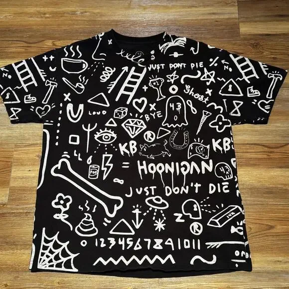 Hoonigan x Trouble Andrew x Ken Block Black Graphic Print T-Shirt XL - Picture 2 of 9